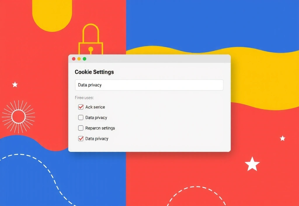 Illustration of browser cookie settings and privacy options